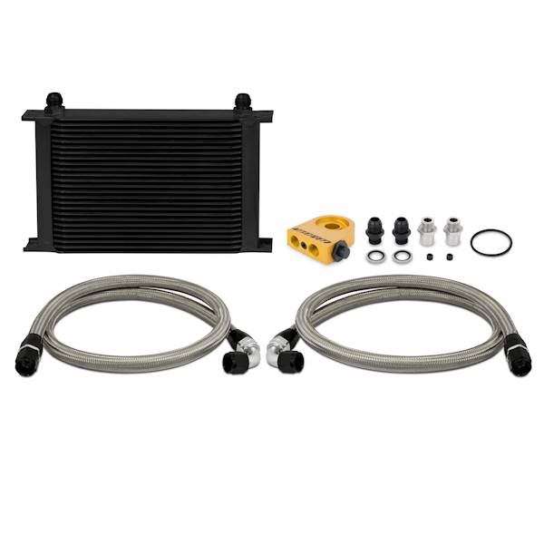 Mishimoto - Mishimoto Universal Thermostatic Oil Cooler Kit, Black, 25 Row MMOC-UHTBK