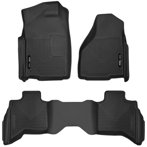 Husky Liners - Husky Liners 10-18 Dodge Ram 1500 Quad Cab X-Act Contour Front & Second Seat Floor Liners - Black - 53628