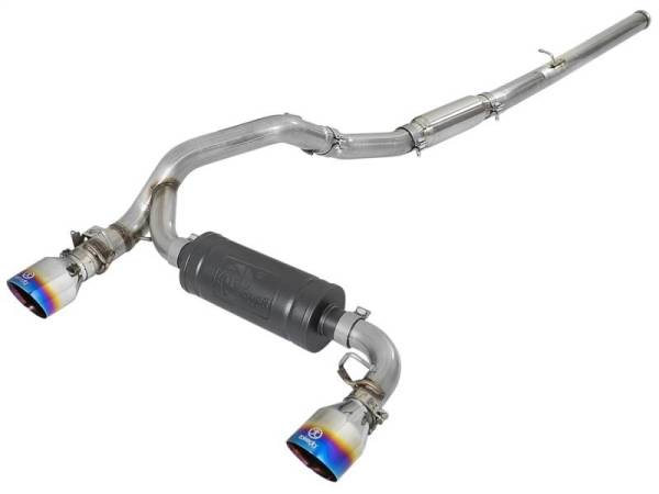 aFe - aFe Takeda 3in 304 SS Cat-Back Exhaust System w/ Blue Flame Tip 16-18 Ford Focus RS I4-2.3L (t) - 49-33103-L