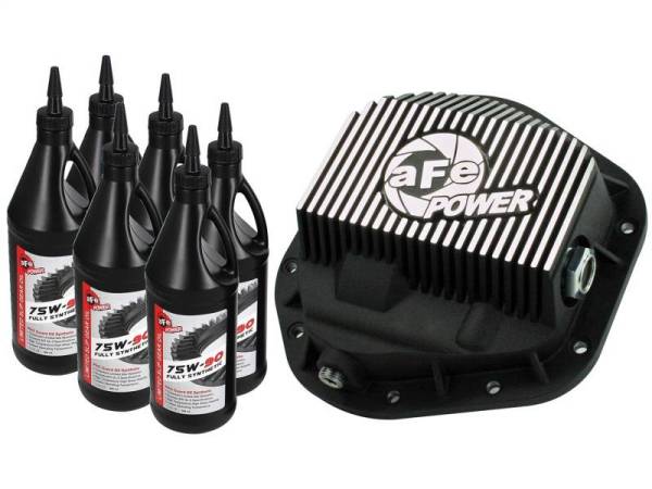 aFe - aFe Power Front Diff Cover w/ 75W-90 Gear Oil 5/94-12 Ford Diesel Trucks V8 7.3/6.0/6.4/6.7L (td) - 46-70082-WL