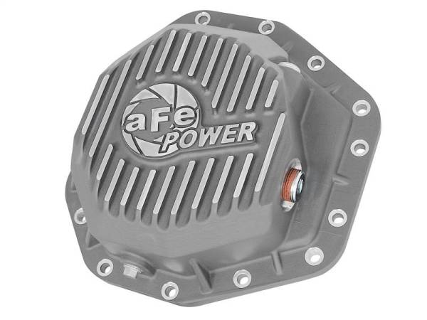 aFe - aFe Power Street Ser Rear Diff Cover Raw w/Mach Fin 2017 Ford Diesel Trucks V8-6.7L(td) Dana M275-14 - 46-70350