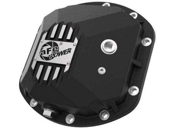 aFe - aFe Street Series Dana 30Front Differential Cover Black w/ Machined Fins 97-18 Jeep Wrangler - 46-71130B