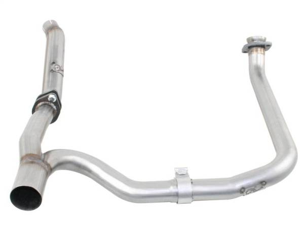 aFe - aFe Twisted Steel Delete Down-Pipe and Y-Pipe 2 to 2-1/2in Alum Steel Exhaust 12-16 Jeep Wrangler - 48-06210