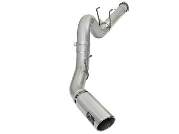 aFe - aFe ATLAS 5in DPF-Back Alum Steel Exhaust System w/Polished Tip 2017 Ford Diesel Trucks V8-6.7L (td) - 49-03090-P