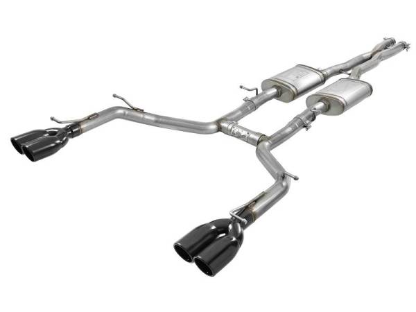 aFe - aFe MACH Force-Xp 2-1/2in 304 SS Cat-Back Exhaust 15-21 Dodge Challenger V6-3.6L - Quad Black Tip - 49-32067-B