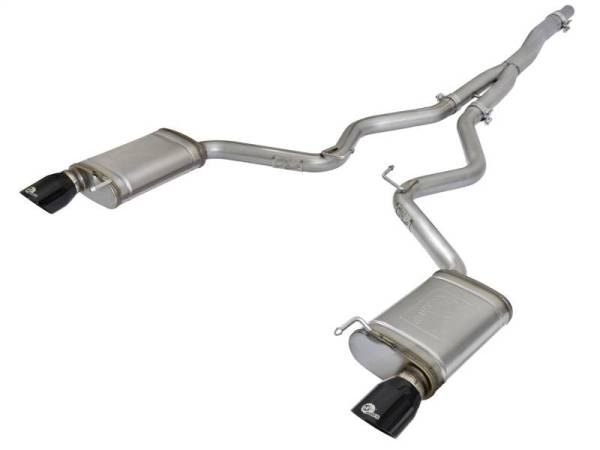 aFe - aFe MACHForce XP Exhausts Cat-Back SS-304 EXH w/ Black Tips 15-16 Ford Mustang EcoBoost 2.3L (t) - 49-33084-B