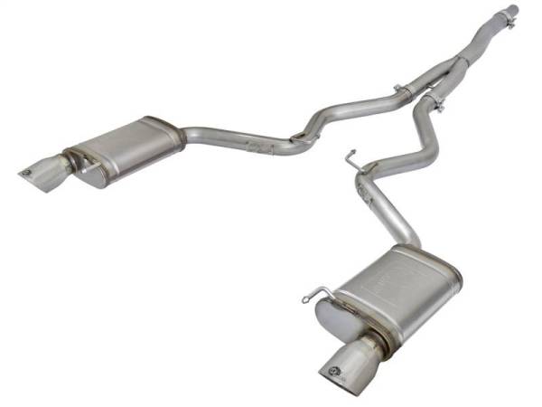 aFe - aFe MACHForce XP Exhausts Cat-Back SS-304 EXH w/ Polished Tips 15-16 Ford Mustang EcoBoost 2.3L (t) - 49-33084-P