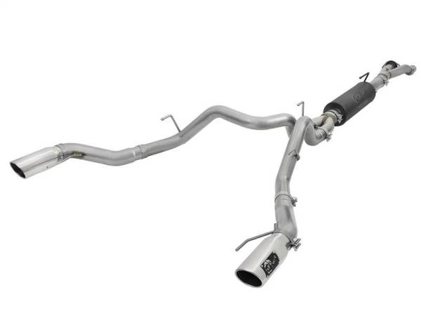 aFe - aFe MACHForce-XP 3in to 3-1/2in 304 SS Cat-Back Exhaust w/Polished Tips 17-18 Ford F-150 Raptor 3.5L - 49-33094-P