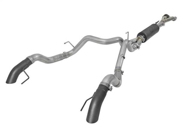 aFe - aFe MACH Force-Xp Cat-Back Exhaust w/Dual Hi-Tuck Tips Black 17-18 Ford F-150 Raptor V6-3.5L (tt) - 49-33095-B