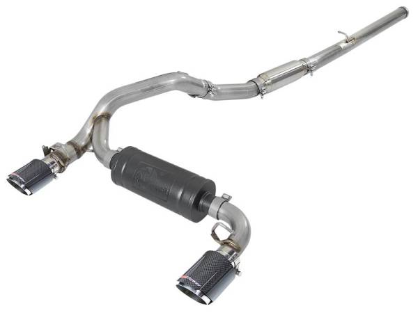 aFe - aFe Takeda 3in 304 SS Cat-Back Exhaust System w/ Carbon Fiber Tips 16-18 Ford Focus RS I4-2.3L (t) - 49-33103-C