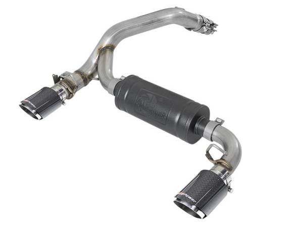 aFe - aFe Takeda 3in 304 SS Axle-Back Exhaust System w/ Carbon Fiber Tips 16-18 Ford Focus RS I4-2.3L (t) - 49-33104-C