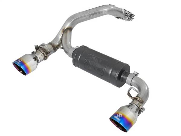 aFe - aFe Takeda 3in 304 SS Axle-Back Exhaust System w/ Blue Flame Tip 16-18 Ford Focus RS 2.3L (t) - 49-33104-L