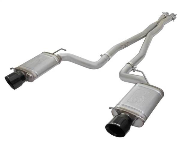 aFe - aFe Mach Force-Xp 3in CB Stainless Steel Dual Exhaust System w/ Black Tips 09-15 Cadillac CTS-V - 49-34063-B