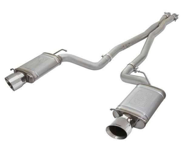 aFe - aFe Mach Force-Xp 3in CB Stainless Steel Dual Exhaust System w/Polished Tips 09-15 Cadillac CTS-V - 49-34063-P