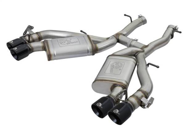 aFe - aFe MACHForce XP 3in 304 SS Axle-Back Exhaust Dual Exhaust (NPP) w/ Black Tips 16-17 Camaro SS V8 - 49-34068-B