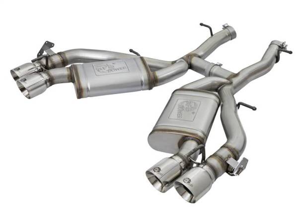 aFe - aFe MACHForce XP 3in 304 SS Axle-Back Dual Exhaust (NPP) w/ Polished Tips 16-17 Camro SS V8-6.2L - 49-34068-P