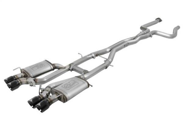 aFe - aFe MACHForce XP 3in 304SS Cat Back Exhaust s/ Black Tips 16-17 Cadillac ATS-V V6-3.6L (tt) - 49-34078-B