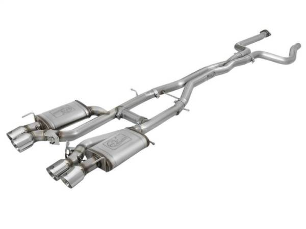 aFe - aFe MACHForce XP 3in 304 SS Cat-Back Dual Mode Exhaust w/ Polished Tips 16-17 Cadillac ATS-V V6-3.6L - 49-34078-P