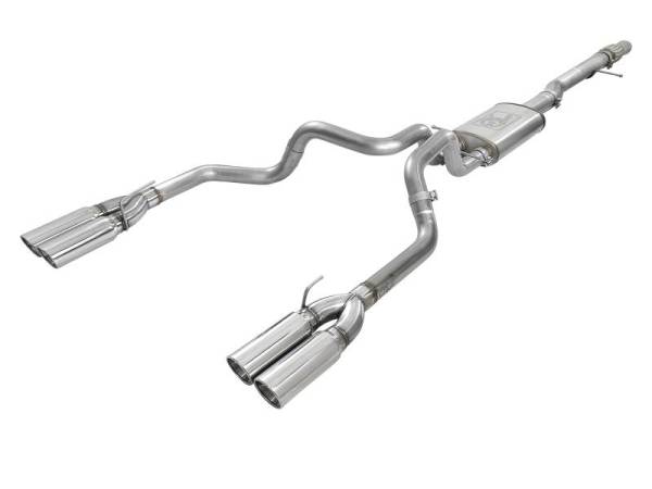 aFe - aFe Vulcan Series 4-3in 304SS Exhaust Cat-Back w/ Pol Tips 2019 GM Silverado/Sierra 1500 V8-6.2L - 49-34102-P