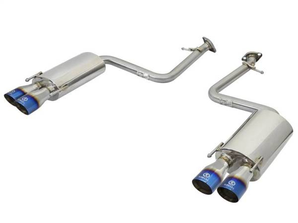 aFe - aFe Takeda 16-17 Lexus RC 200T 2.0L (t) 2in. SS Axle-Back Exhaust System w/Polished Blue Tips - 49-36037-L