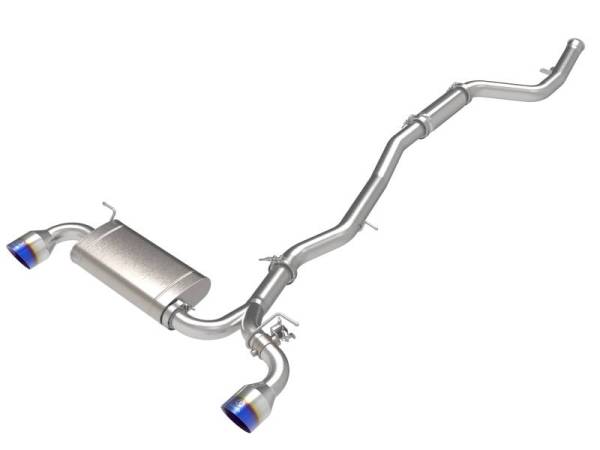 aFe - aFe POWER Takeda 2021 Toyota Supra 2.0L (t) 2.5in-3in 304 SS CB Exhaust w/ Blue Tips - 49-36050-L