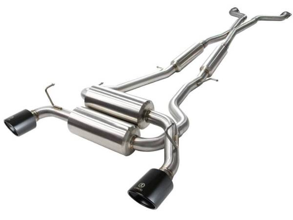 aFe - aFe Takeda 2-1/2 in 304 SS Cat-Back Exhaust System Infiniti G37 08-13/Q60 14-15 V6-3.7 w/ Black Tips - 49-36103-B