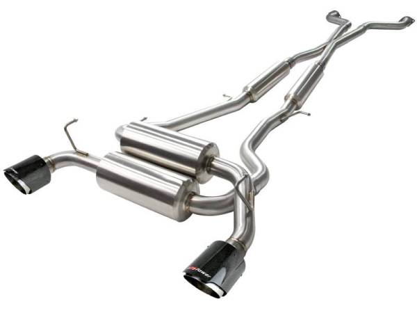 aFe - aFe Takeda 2-1/2in 304SS Cat-Back Exhaust Infiniti G37 08-13/Q60 14-15 V6-3.7 w/ Carbon Fiber Tips - 49-36103-C