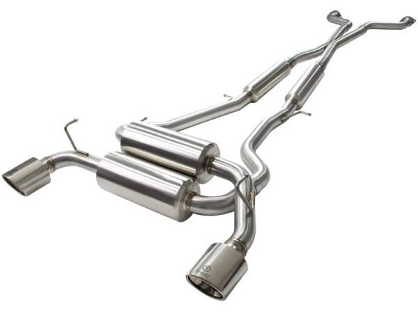 aFe - aFe Takeda 2-1/2in 304SS Cat-Back Exhaust Infiniti G37 08-13/Q60 14-15 V6-3.7 w/ Polished Tips - 49-36103-P