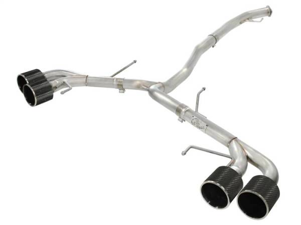 aFe - aFe Takeda 3in SS Exhaust Cat-Back 09-14 Nissan GTR V6 3.8L Carbon Fiber Tips - 49-36108-C