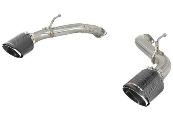 aFe - aFe Takeda 2.5in 304 SS Axle-Back Exhaust w/ Carbon Fiber Tips 16-19 Infiniti Q50 V6-3.0L (tt) - 49-36130NM-C