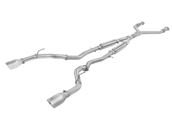 aFe - aFe Takeda 2.5in 304 SS Cat-Back Exhaust System w/ Polished Tips 16-18 Infiniti Q50 V6-3.0L (tt) - 49-36132NM-P