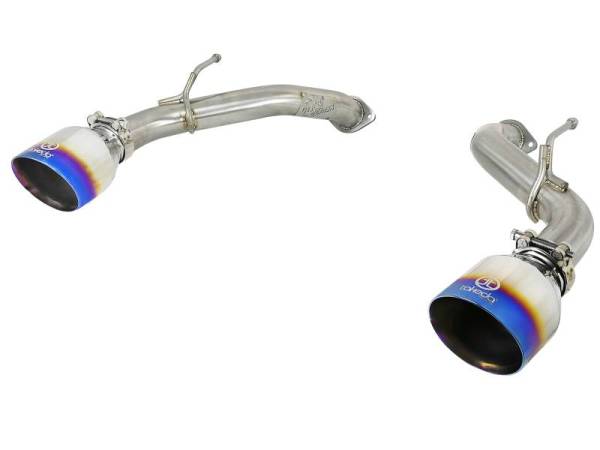 aFe - aFe POWER Takeda 2.5in 304 SS Axle-Back Exhaust w/ Blue Flame Tips 17-19 Infiniti Q60 V6-3.0L (tt) - 49-36133NM-L