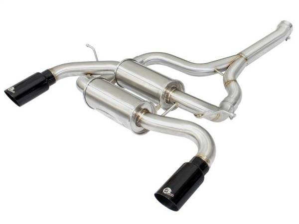 aFe - aFe MACHForce XP SS-304 Black Tip 2.5in Dia Axle Back Exhaust 12-15 BMW 335i (F30) 3.0L (t) - 49-36325-B