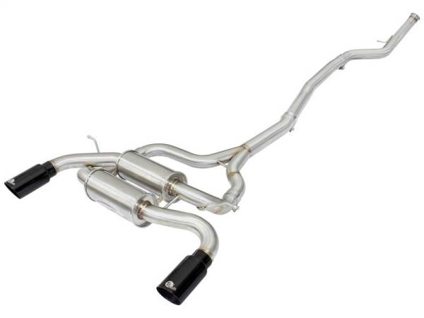 aFe - aFe MACHForce XP SS-304 Black Tip 2.5in Dia Cat Back Exhaust 12-14 BMW 335i (F30) 3.0L (t) - 49-36326-B