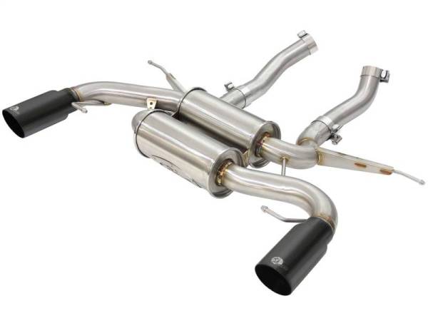 aFe - aFe MACHForce XP 2.5in Axle Back Stainless Exhaust w/ Black Tips 07-13 BMW 335i 3.0L L6 (E90/92) N55 - 49-36327-B