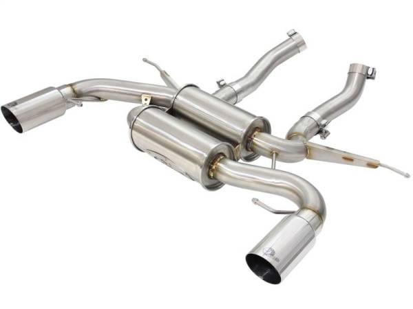 aFe - aFe MACHForce XP 2.5in Axle Back Stainless Exhaust w/ Polished Tips 07-13 BMW 335i 3.0L L6 (E90/92) - 49-36327-P