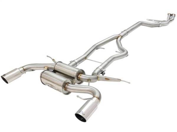 aFe - aFe MACHForce XP SS-304 Polish Tip 3.0in-2.5in Dia Cat Back Exhaust 11-13 BMW 335i (E90/E92) 3.0L - 49-36328-P