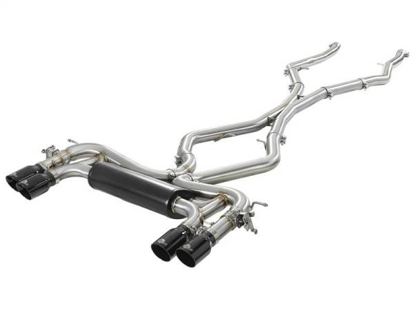 aFe - aFe MACH Force-Xp 3.5in. 304 SS C/B Exhaust System 15-18 BMW X5 M (F85) V8-4.4L (tt) - Black Tip - 49-36341-B