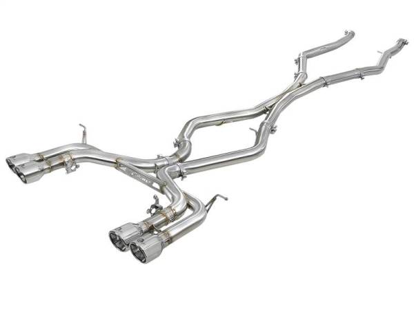 aFe - aFe MACH Force-Xp 3.5in. 304 SS C/B Exhaust w/o Muffler 15-18 BMW X5 M V8-4.4L (tt) - Polished Tip - 49-36342-P