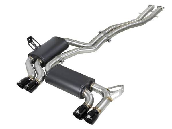 aFe - aFe MACH ForceXP 2.5 IN 304 Stainless Steel Cat-Back Exhaust System w/ Black Tips 01-06 BMW M3 (E46) - 49-36344-B