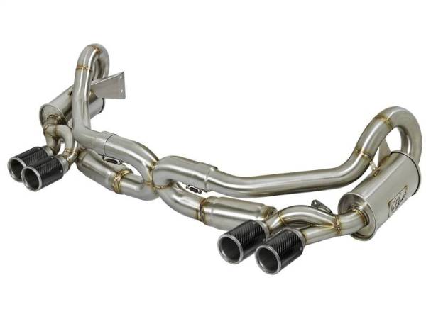 aFe - aFe Power Elite SS-304 Carbon Tip Dual Cat Back Exhaust 13-14 Porsche 911 C2S (991) H6-3.8L - 49-36406-C