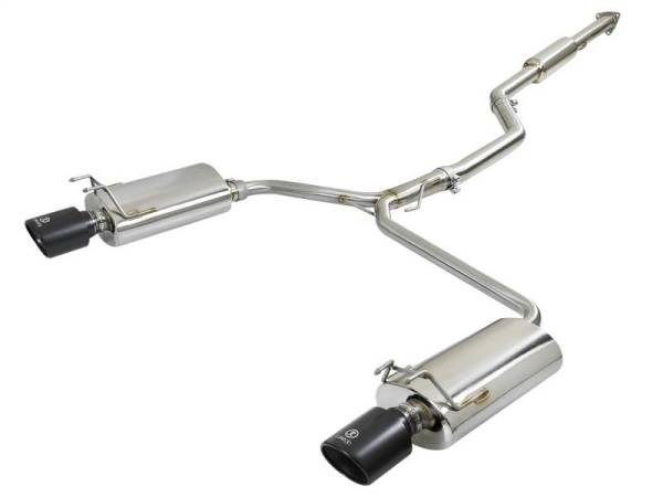 aFe - aFe Takeda Exhaust 304SS Dual Cat-Back w/ Black Tips 13-17 Honda Accord LX/EX/EX-L Sedan L4 2.4L - 49-36605-B