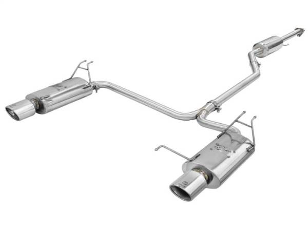 aFe - aFe Takeda Exhaust 2.25in to 2in Dia 304SS Cat-Back w/Polished Tips 08-12 Honda Accord Coupe V6 3.5L - 49-36612