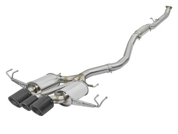 aFe - aFe POWER Takeda 2-1/2in to 2-1/4in 304SS Catback Dual-Exit Exhaust 17+ Honda Civic Type R w/CF Tips - 49-36616-C