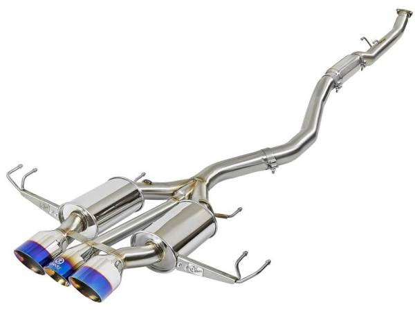 aFe - aFe Takeda 3in 304 SS Cat-Back Exhaust w/ Blue Flame Tips 2017+ Honda Civic Type R I4 2.0L (t) - 49-36616-L