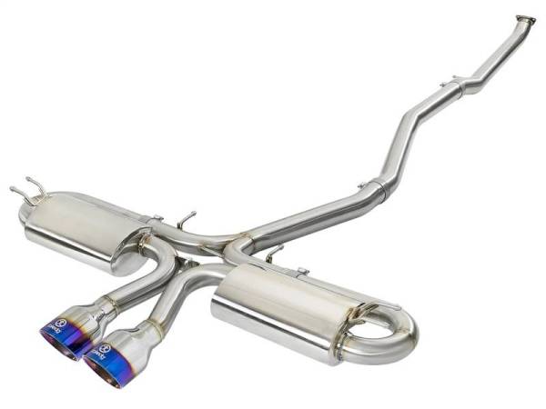 aFe - aFe Takeda 3in 304 SS Cat-Back Exhaust System w/ Blue Tips 2017 Honda Civic Si I4 1.5L (t) - 49-36618-L