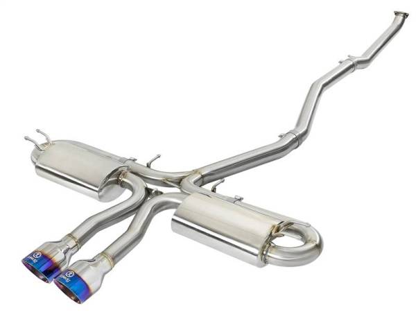 aFe - aFe Takeda 3in 304 SS Cat-Back Exhaust System w/ Blue Tips 2017+ Honda Civic Si 4Dr I4 1.5L (t) - 49-36621-L