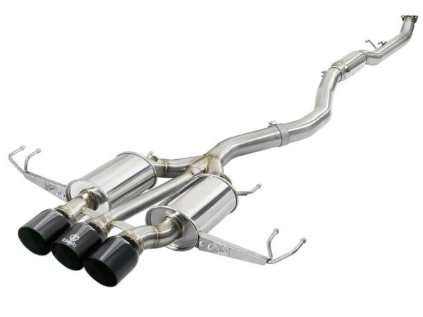 aFe - aFe Takeda 3in 304 SS Cat-Back Exhaust w/ Tri-Black Tips 17-18 Honda Civic Type R L4 2.0L (t) - 49-36623-B