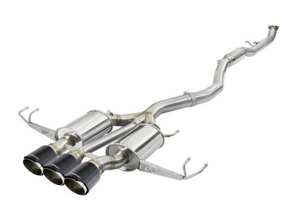 aFe - aFe Takeda 3in 304 SS Cat-Back Exhaust w/ Carbon Fiber Tips 17-18 Honda Civic Type R L4 2.0L (t) - 49-36623-C