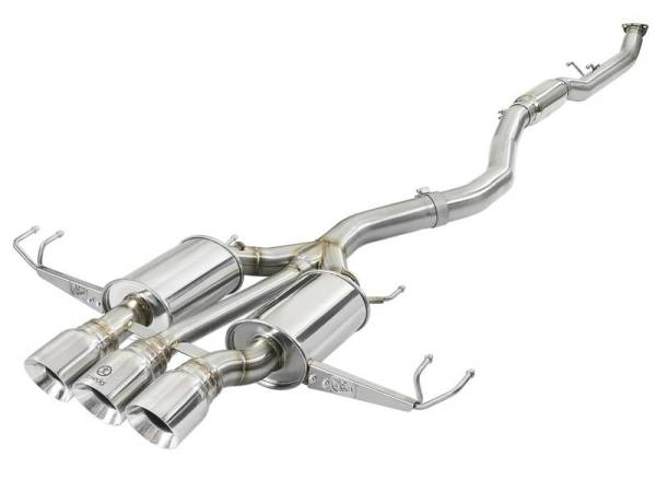 aFe - aFe Takeda 3in 304 SS Cat-Back Exhaust w/ Tri-Polished Tips 17-18 Honda Civic Type R L4 2.0L (t) - 49-36623-P